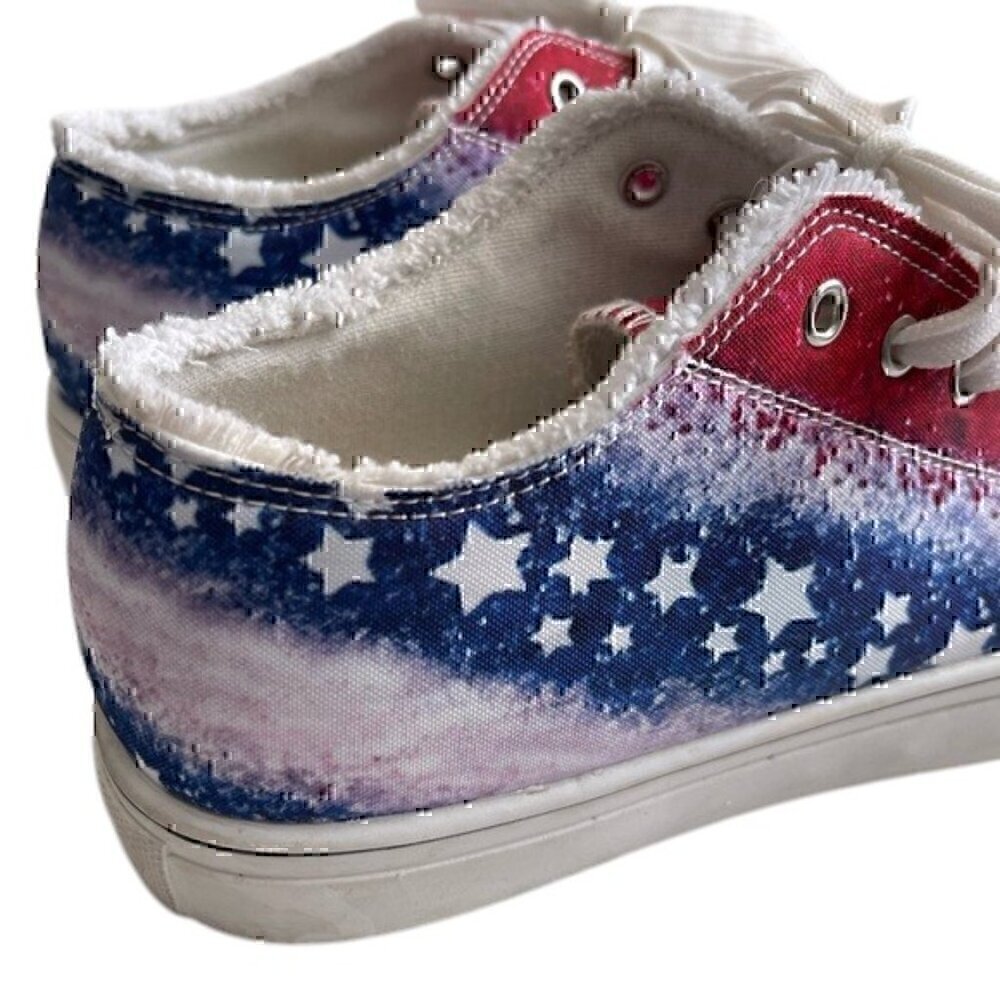 Patriotic American Flag Women’s Sneakers | Size 41 EU / 9.5 US | Red White Blue - Picture 8 of 9